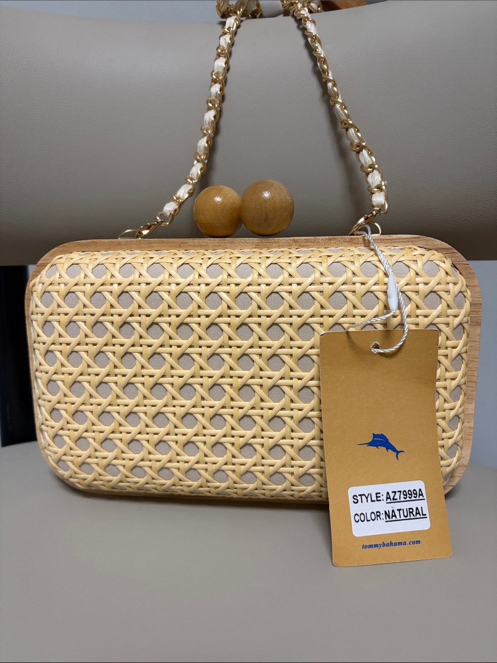 NWT Tommy Bahama Natural Cane Woven Crossbody Clutch AZ7999A - Picture 7 of 9
